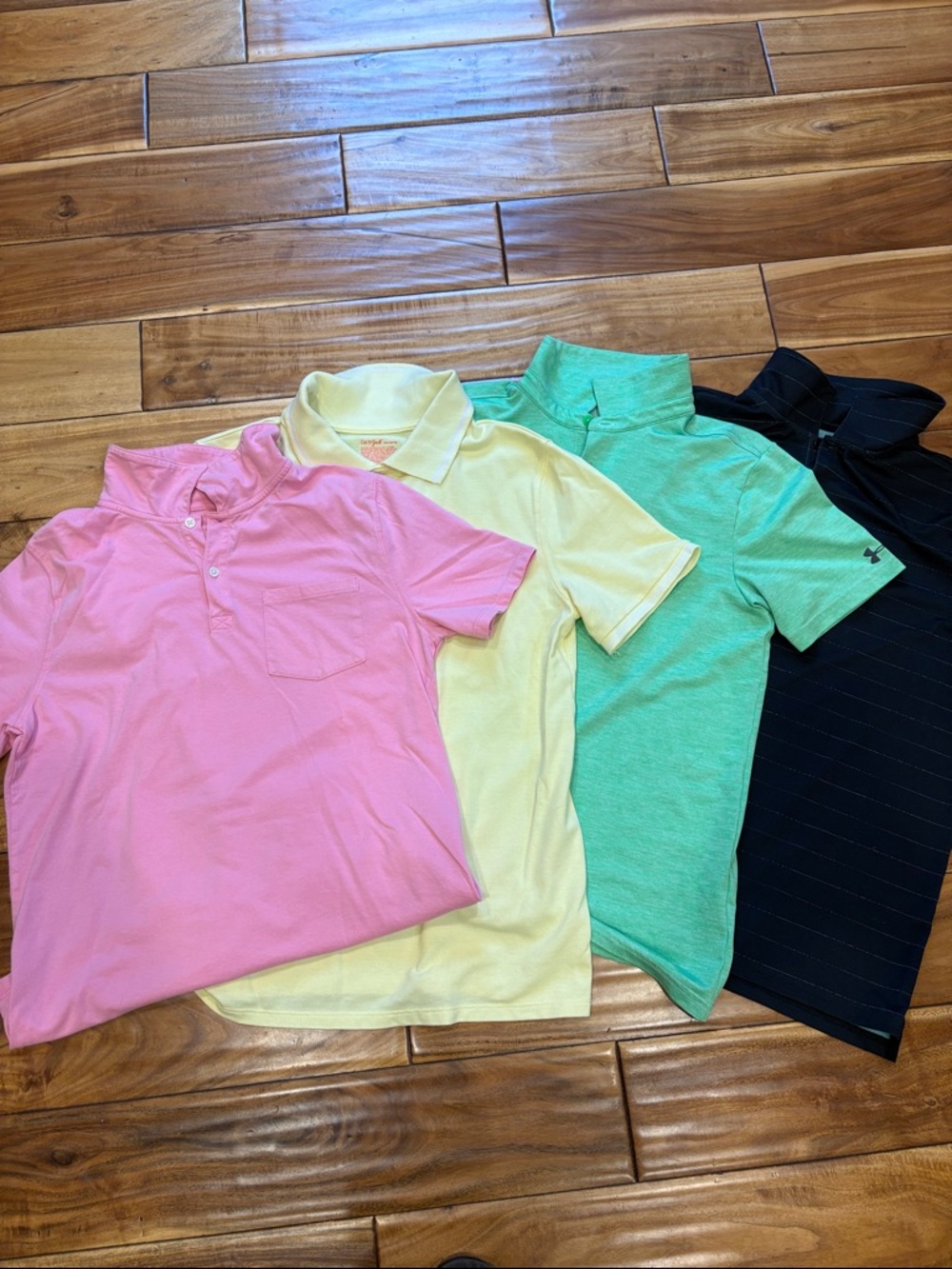 Youth XXL Pink, Yellow, Green & Black Polo Lot